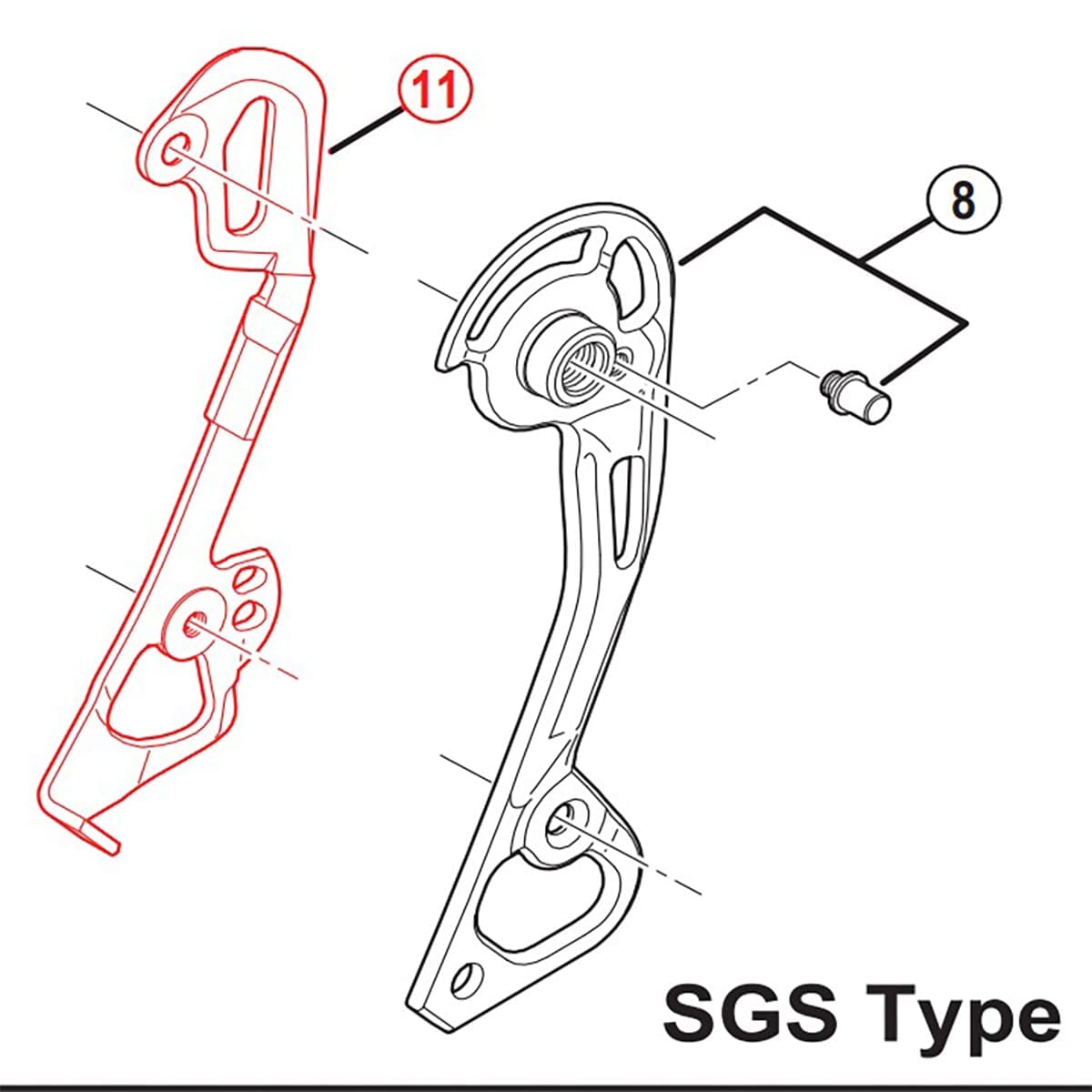 Langer innerer Käfig Hinterderailleur SHIMANO XTR RD-M980-SGS