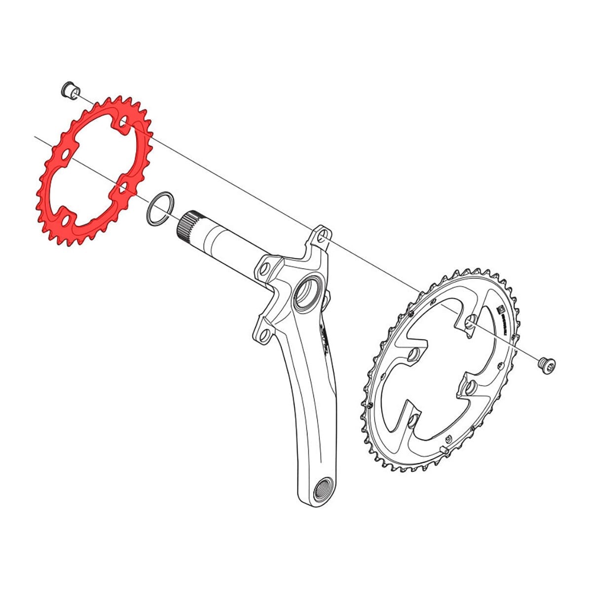 SHIMANO XTR M985 10-fach Innenkettenblatt 4 Loch 88 mm