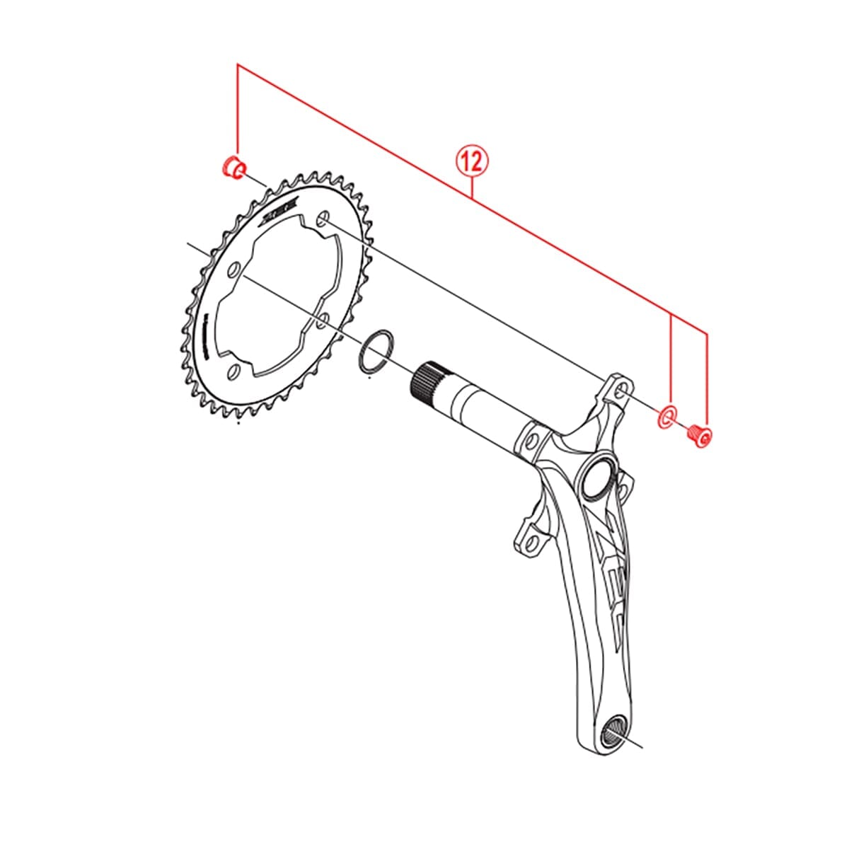 Kit 4 Schrauben und Führungshülsen M8x8,5 mm für Tretlager SHIMANO ZEE FC-M640