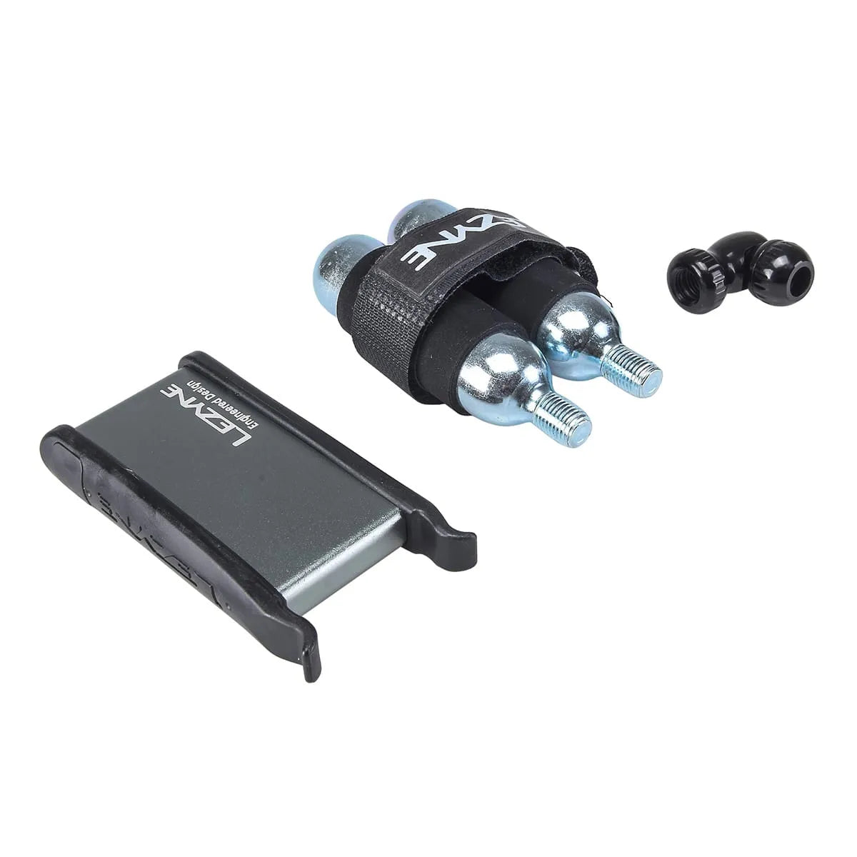 CO2-Inflator LEZYNE TWIN KIT + Gewindete CO2-Kartusche 16 g (x2)