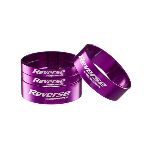 Steuersatz-Distanzring-Kit REVERSE COMPONENTS Aluminium Ultra-Light 1"1/8 Violett