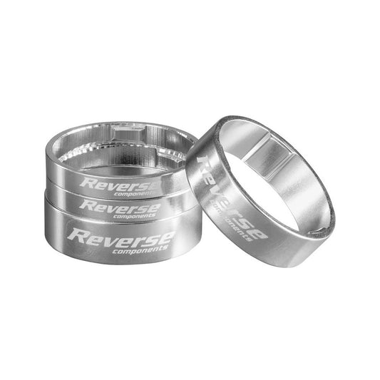 Steuersatz-Distanzring-Set REVERSE COMPONENTS Aluminium Ultra-Light 1"1/8 Silber