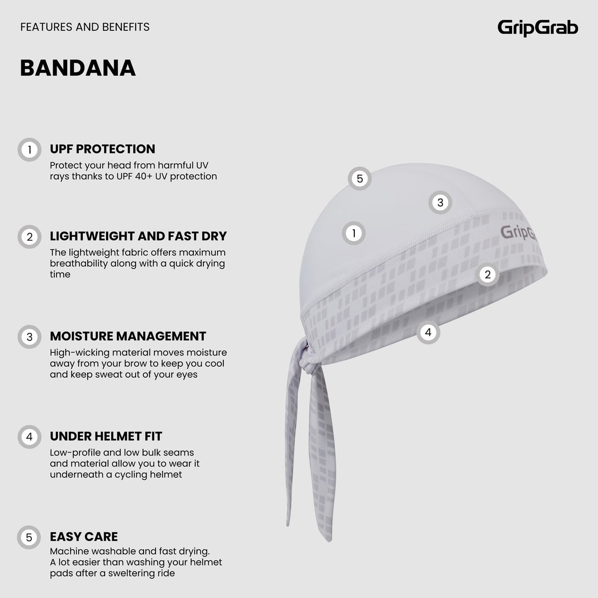Bandana GRIPGRAB Weiß