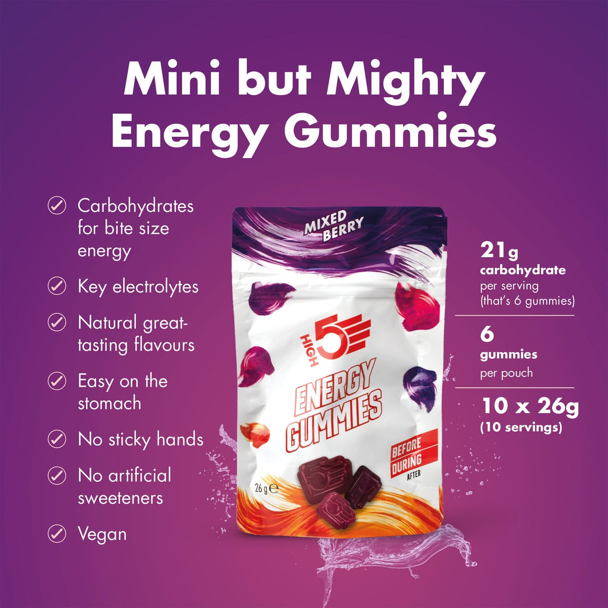 Energiegummis HIGH5 ENERGY GUMMIES (26g) Rote Früchte