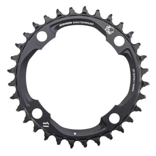 Einfachkettenblatt SRAM X-SYNC2 EAGLE 12V 4 Loch 104mm Schwarz