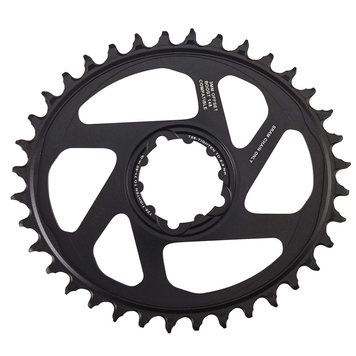 Einfach-Kettenblatt SRAM OVAL X-SYNC2 EAGLE BOOST Direct Mount Offset 3mm Alu Schwarz