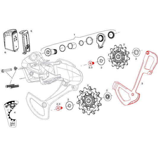 Innerer Käfig Hinterer Umwerfer 12V SRAM X01 EAGLE AXS Polar