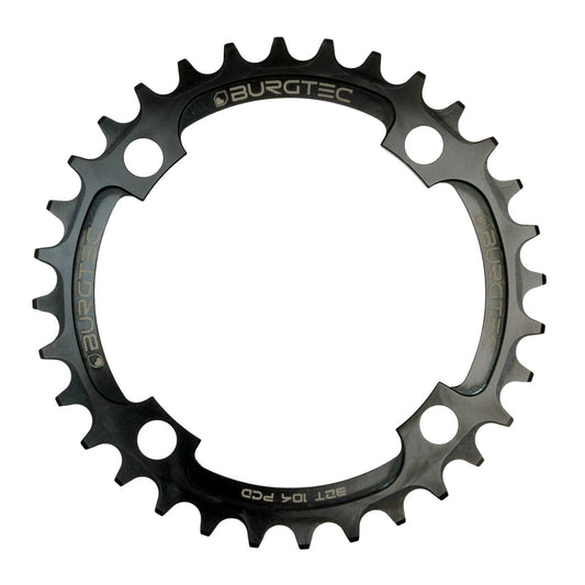 Einfaches Kettenblatt BURGTEC THICK THIN 9/10/11/12V Narrow Wide 4 Loch 104 mm Schwarz