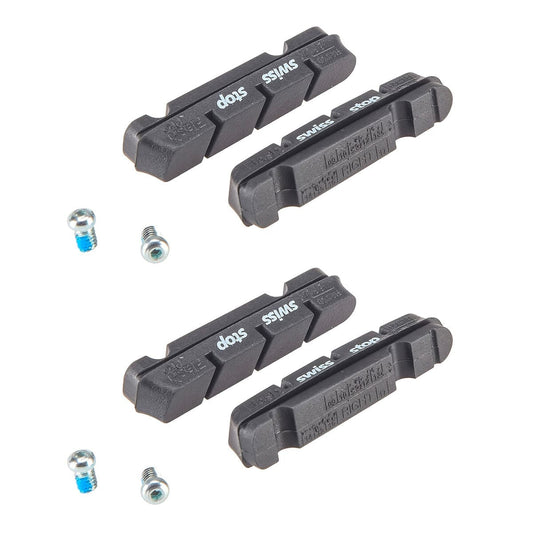 Set 4 Bremsbeläge SWISS STOP FLASH Schwarz Aluminium