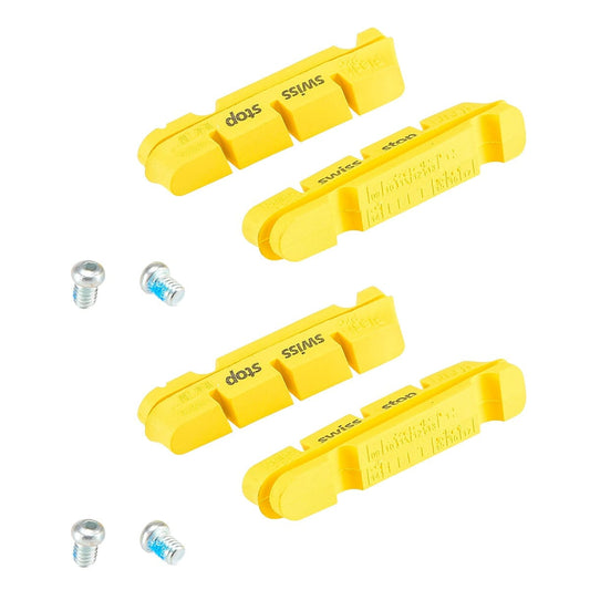 Set 4 Bremsbeläge SWISS STOP FLASH Gelb Carbon