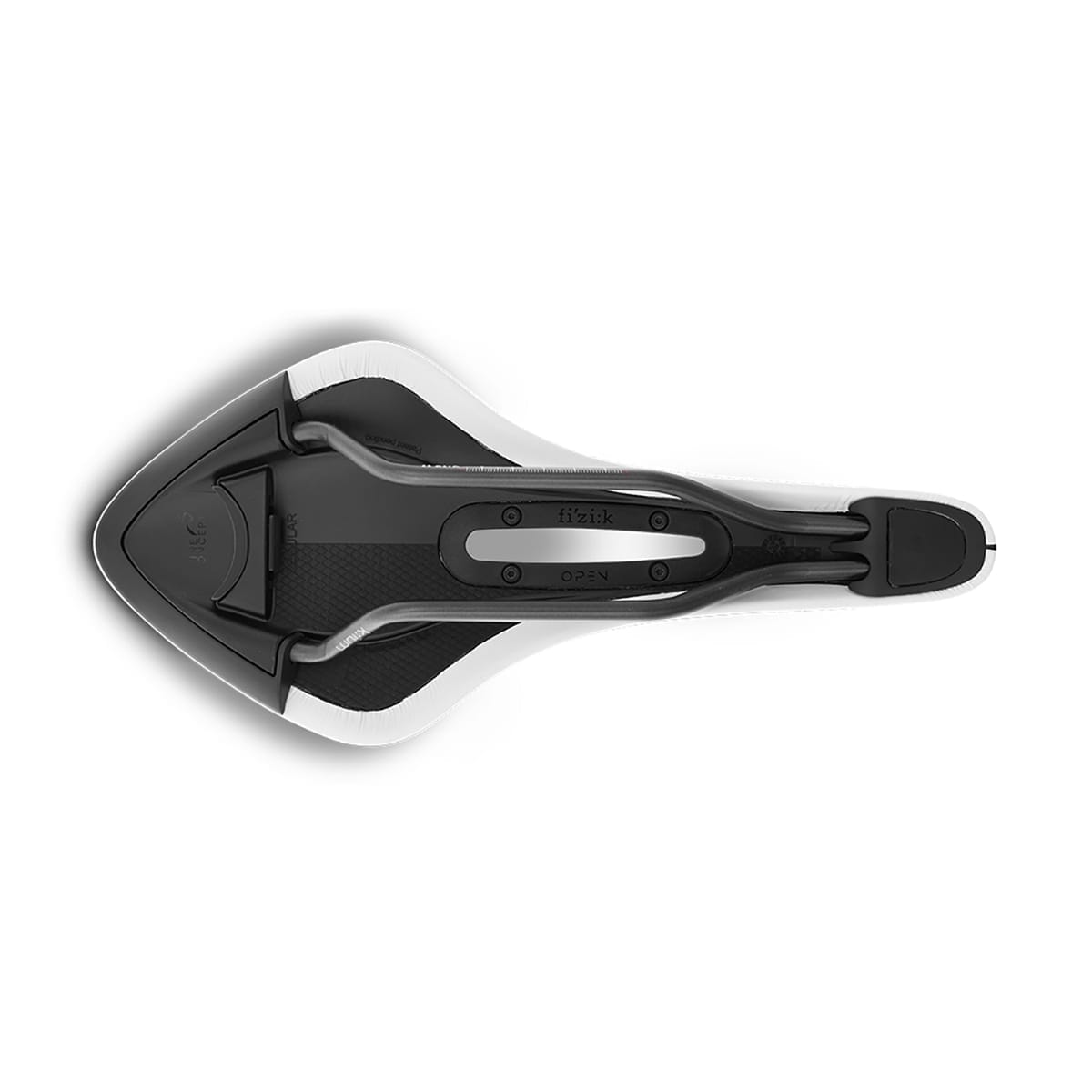 Sattel FIZIK ARIONE R3 OPEN LARGE Kium-Schienen Weiß White Edition