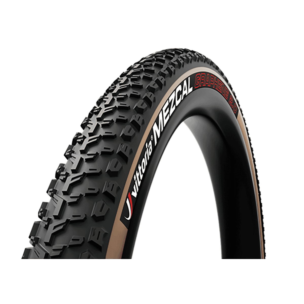 Reifen VITTORIA MEZCAL III XC RACE 29x2,10 4C Graphene 2.0 Tubeless Ready Faltbar Beige Flanken
