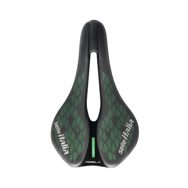 Sattel SELLE ITALIA MODEL X GREEN SUPERFLOW LEAF L Schienen Fec Grün/Schwarz