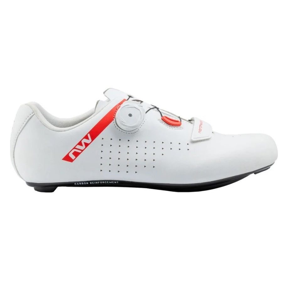 Rennrad-Schuhe NORTHWAVE CORE PLUS 2 Weiß/Fluo-Rot