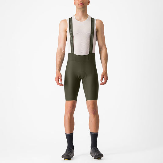 Kurze Trägerhose CASTELLI ESPRESSO Khaki