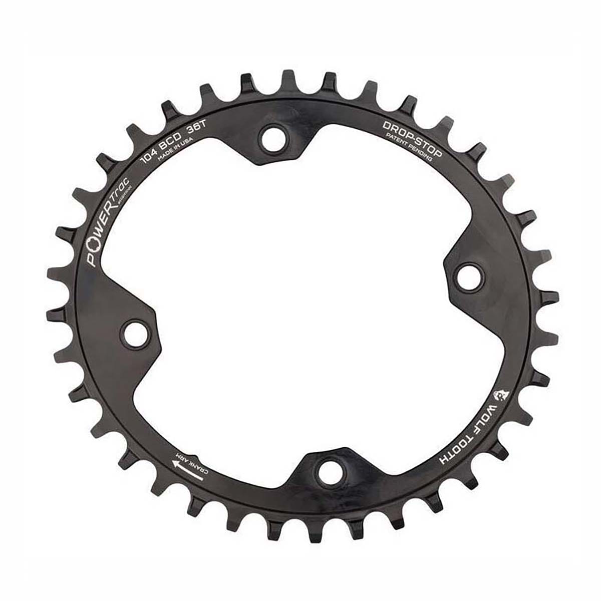 Kettenblatt WOLF TOOTH ELLIPTICAL 104 BCD 12V Shimano 4 Loch 104mm Schwarz