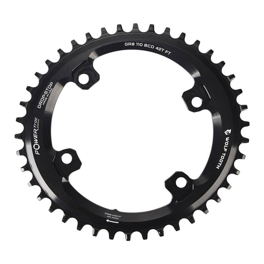 Ovales Mono-Kettenblatt 11-fach WOLF TOOTH Shimano GRX RX810 / RX600 110 mm