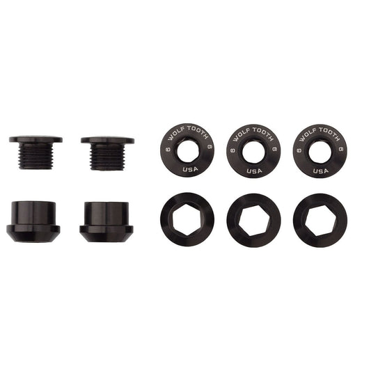 Kit 5 Schrauben und Einpressmuttern M8x6 mm WOLF TOOTH 1X Grün