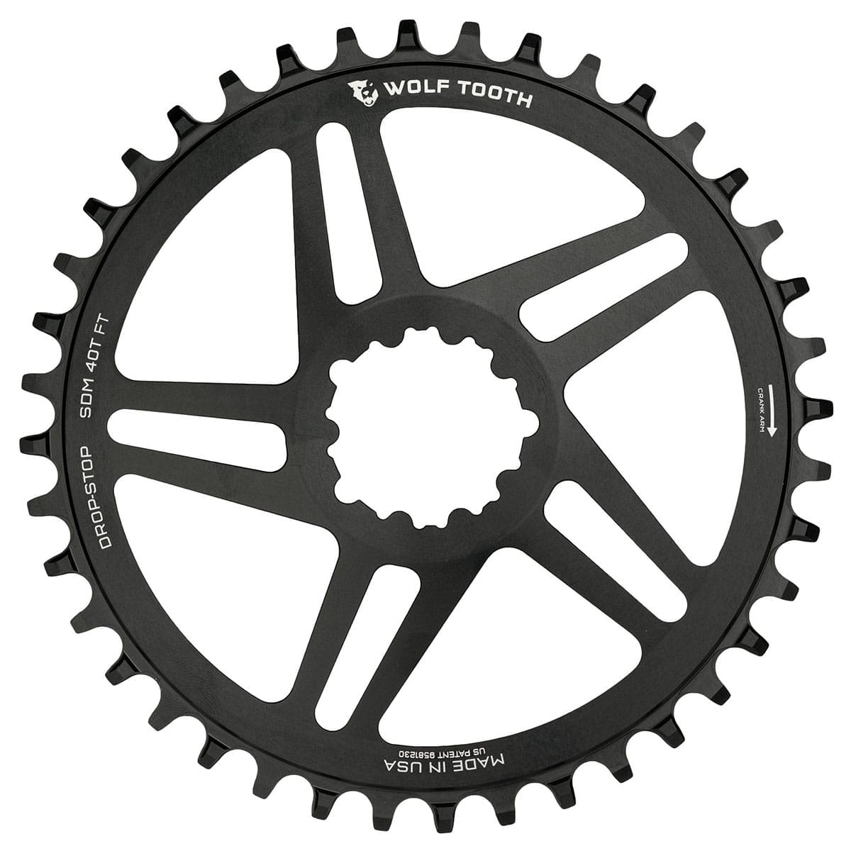 Mono-Kettenblatt WOLF TOOTH 10/11/12V Sram Direct Mount Offset 6mm Schwarz