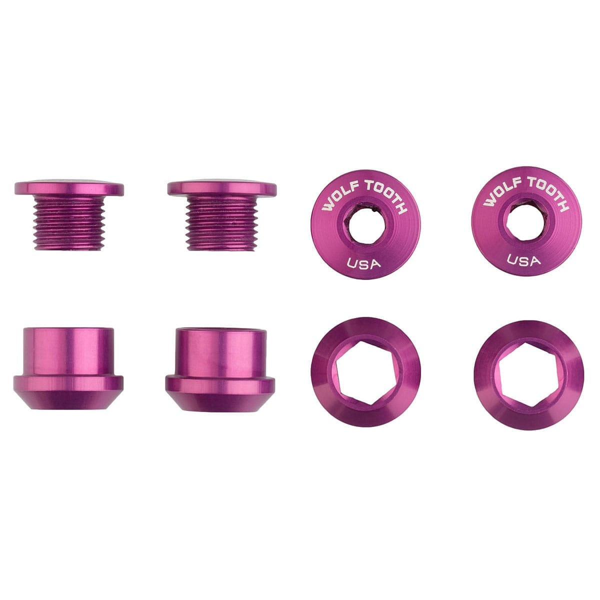 Kit 4 Schrauben und Einpressmuttern M8x6 mm WOLF TOOTH Antrieb 1X Violett