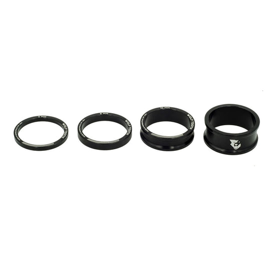 Steuersatz-Distanzscheiben-Set WOLF TOOTH Aluminium 4 Stück 1"1/8 Schwarz