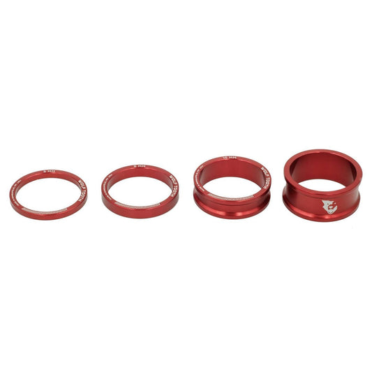 Lenkungsabstandshalter-Kit WOLF TOOTH Aluminium 4 Stück 1"1/8 Rot