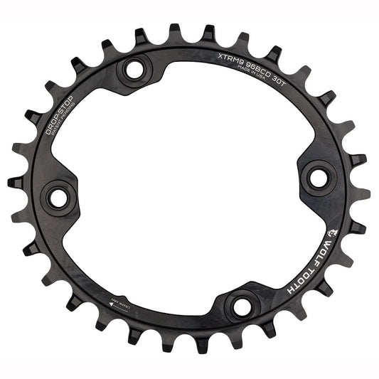 Kettenblatt WOLF TOOTH ELLIPTICAL 96 BCD 11V Shimano XTR M9000/9020 4 Loch 96mm Schwarz