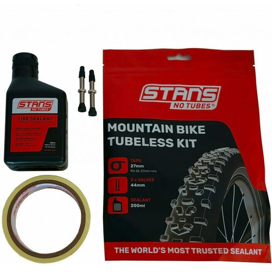 Tubeless-Kit STAN'S NOTUBES ALL MOUNTAIN 25 mm Ventile 44 mm + Dichtmilch (200 ml)