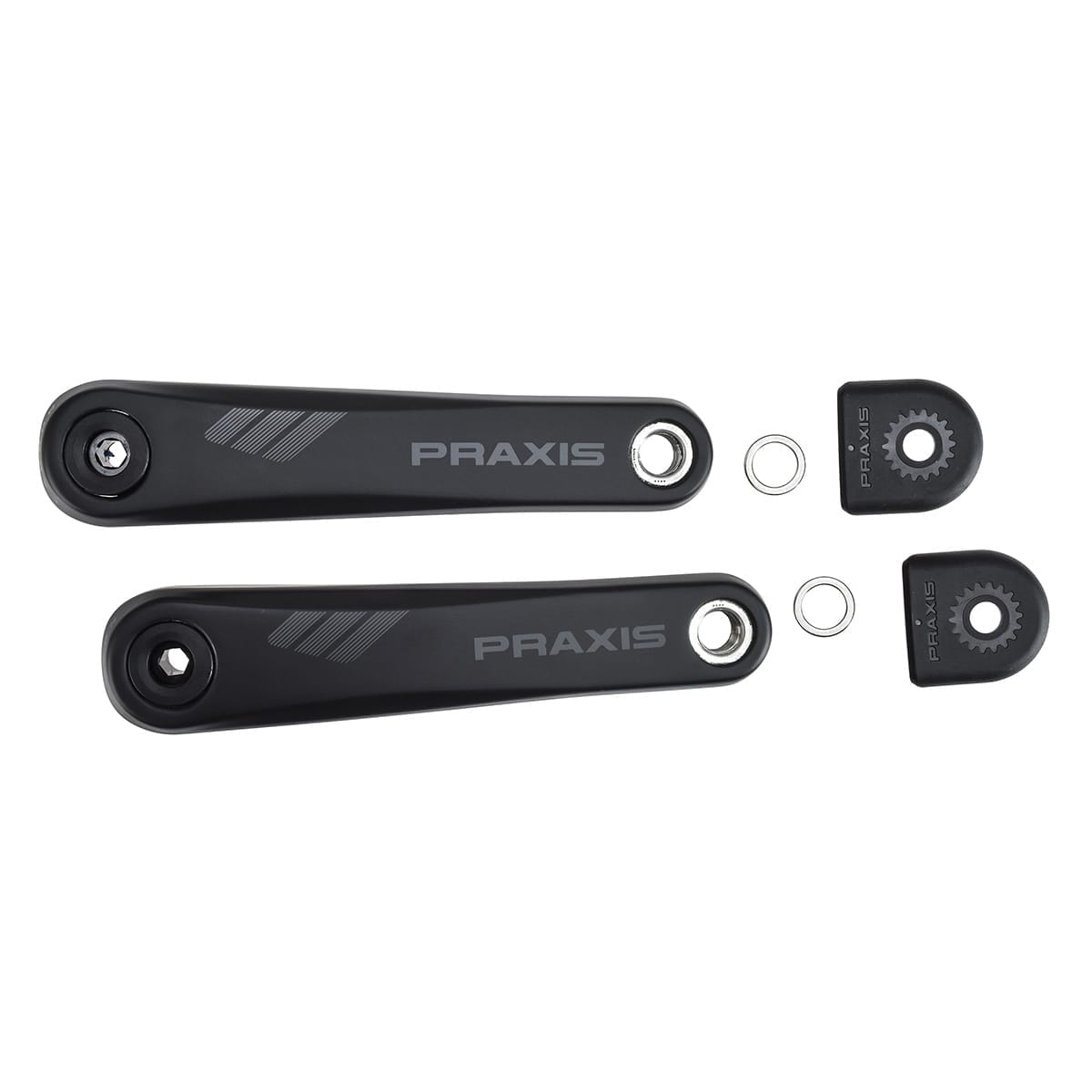 Carbon-Kurbeln für Elektro-MTB PRAXIS Motor Yamaha/Bosch Schwarz