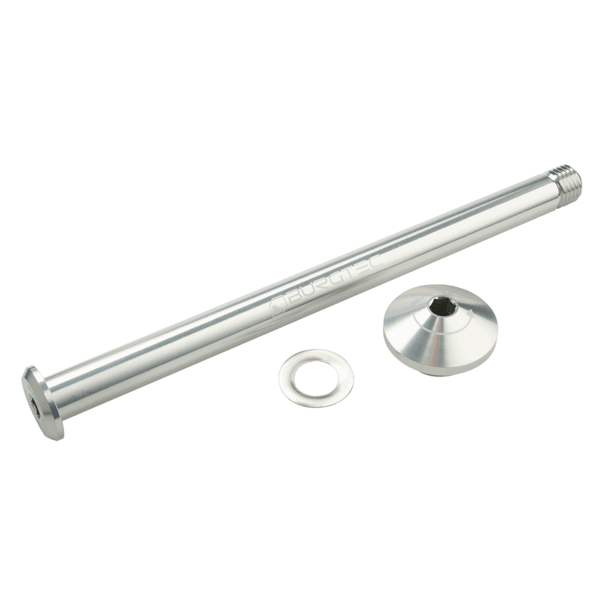 Hinterradachse BURGTEC 171mm für Yeti-Rahmen Silber