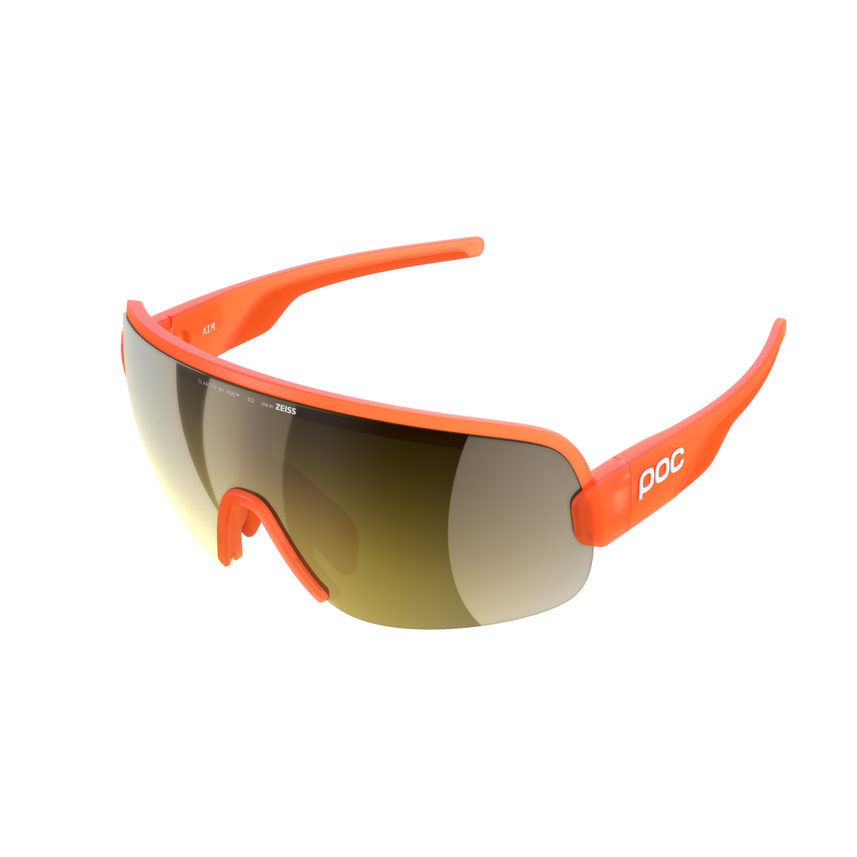 Brille POC AIM Orange Fluo Transluzent Glas Clarity Road Partly Sunny Gold