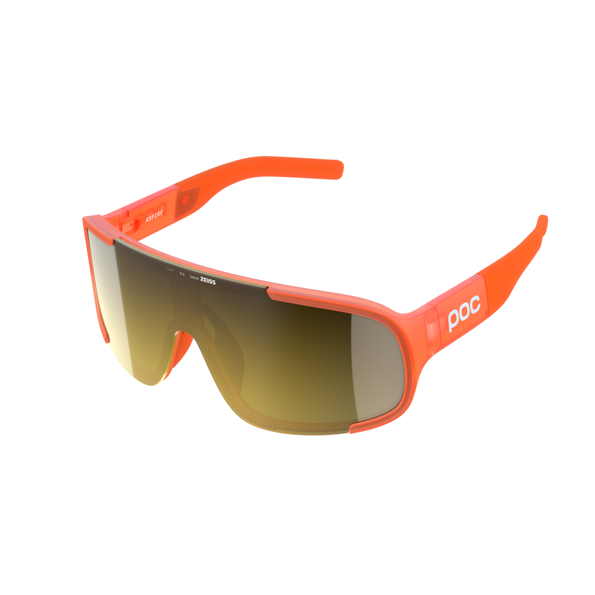 Brille POC ASPIRE WF Fluoreszierendes Orange Transluzent Glas Clarity Road Partly Sunny Gold