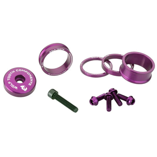 Spacer-Kit, Vorbaukappe und Schrauben WOLFTOOTH BLING KIT Ultraviolet