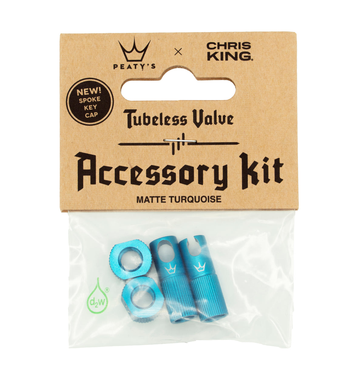 Kit Ventilkappen und Ventilmuttern PEATY'S Türkis