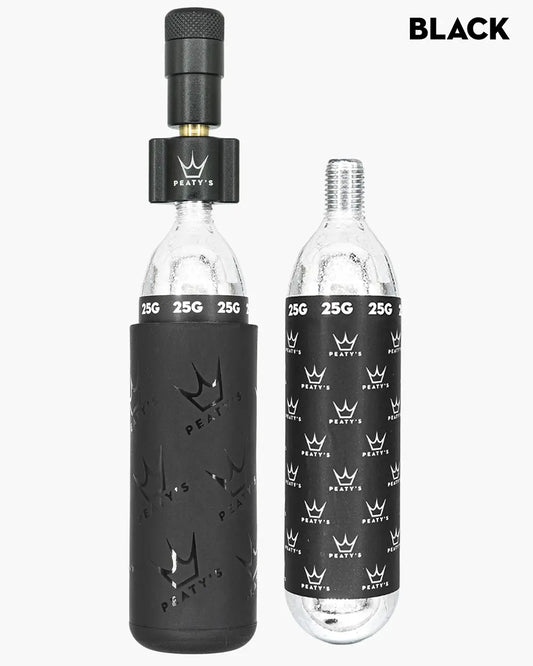 CO2-Inflator PEATY'S HOLESHOT ROAD/GRAVEL + 2 CO2-Kartuschen Gewindeart 16 g Schwarz