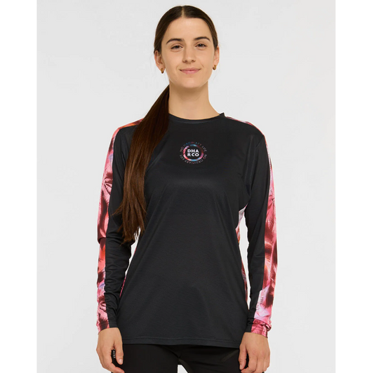 Trikot DHARCO RACE NEBULA Langarm Damen Schwarz/Rosa