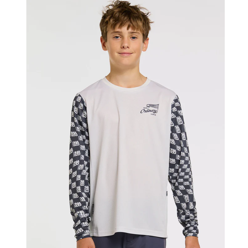 Trikot DHARCO GRAVITY OFFSET Junior Langarm Weiß/Schwarz