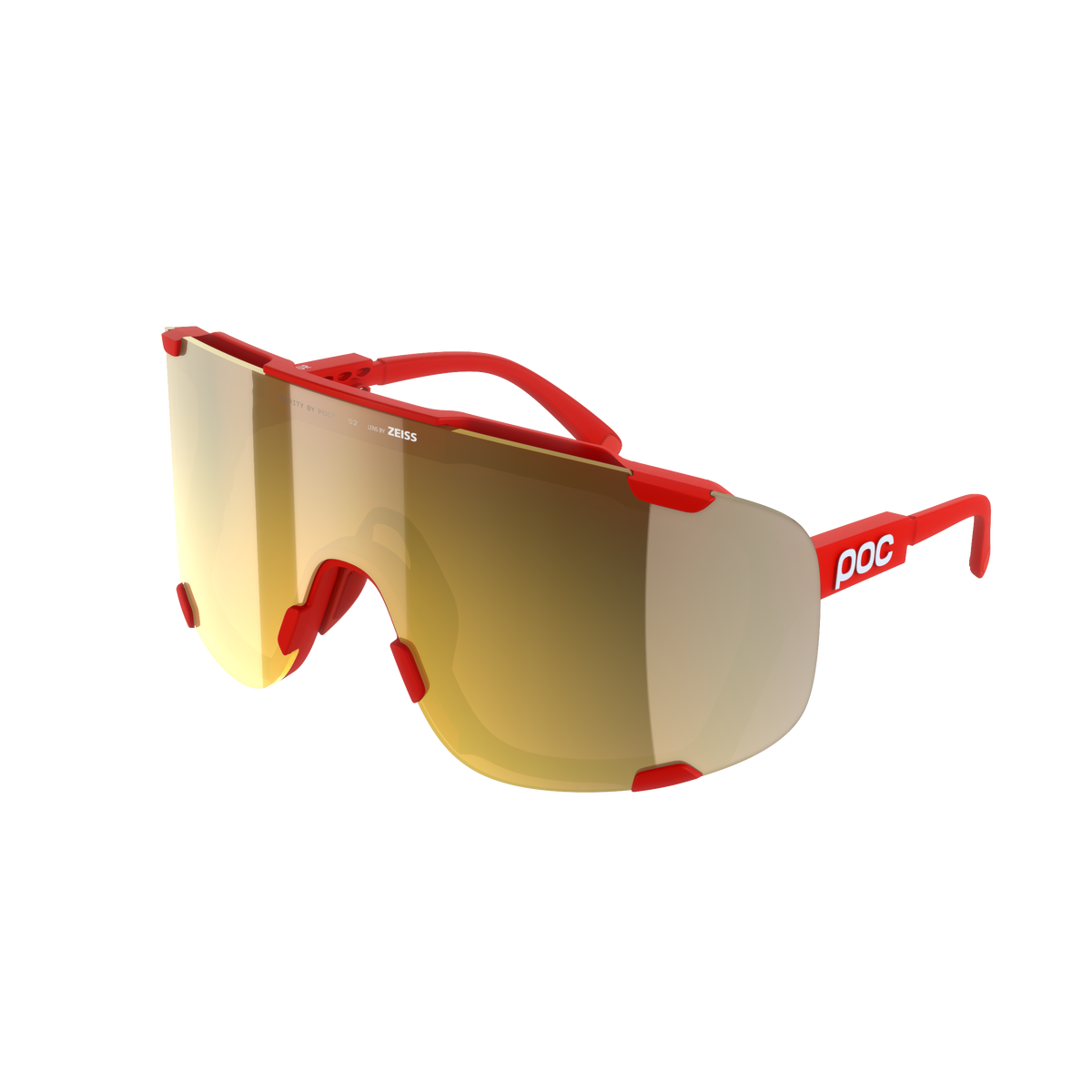 POC DEVOUR WF+ Brille Rot Clarity Road Partly Sunny Gold Glas