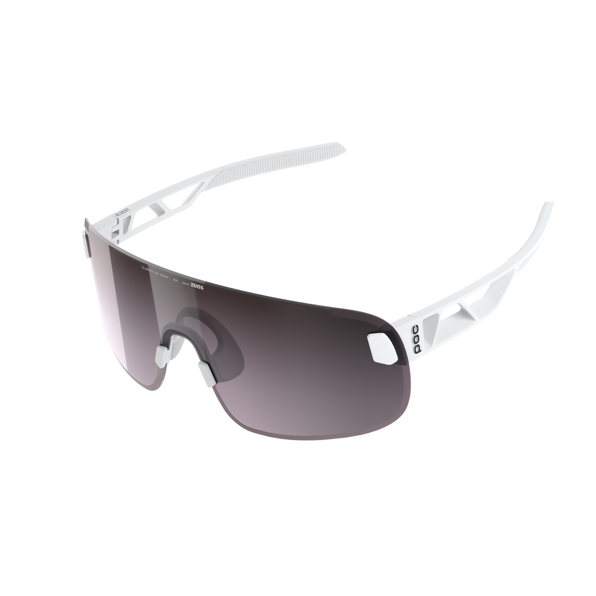 Brille POC ELICIT Weiß Scheibe Clarity Road Sunny Silver