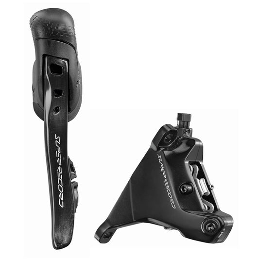 Linker Hebel und Vorderer Bremssattel 160mm CAMPAGNOLO SUPER RECORD WRL Flat Mount Ohne Scheibe