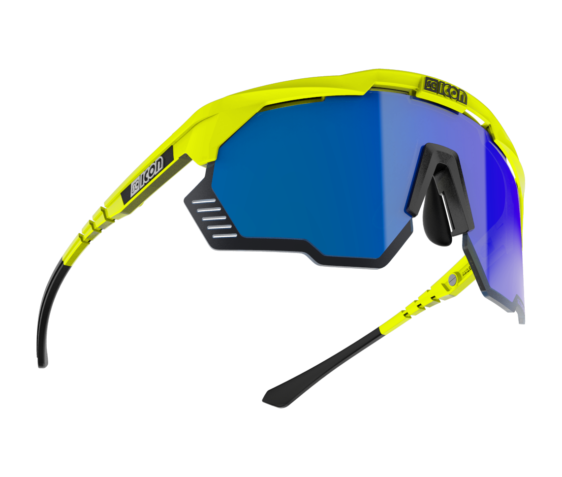 Brille SCICON AEROSHADE KUNKEN Neongelb Multimirror Blau