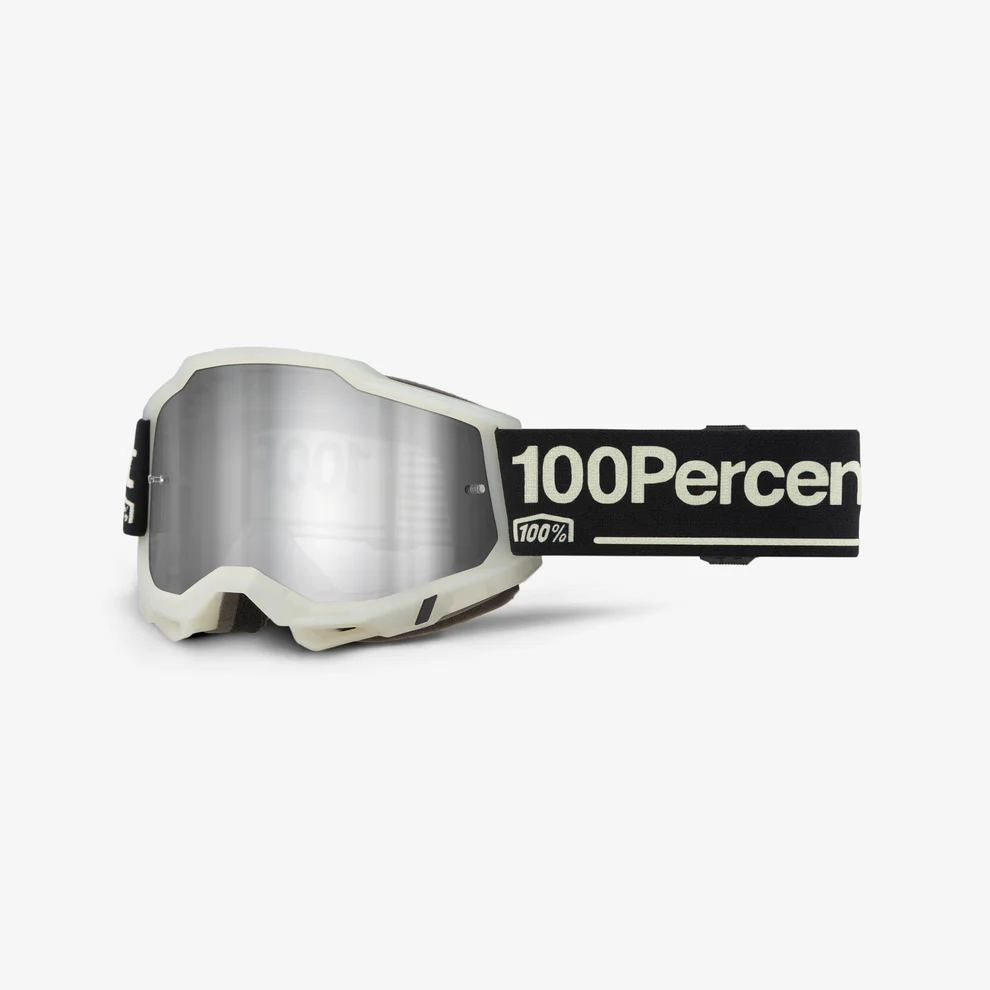 100% ACCURI 2 GLOW Weiß Mirror-Scheibe Maske