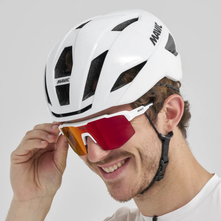MAVIC MVS SHIELD Brille Weiß Rotes Glas