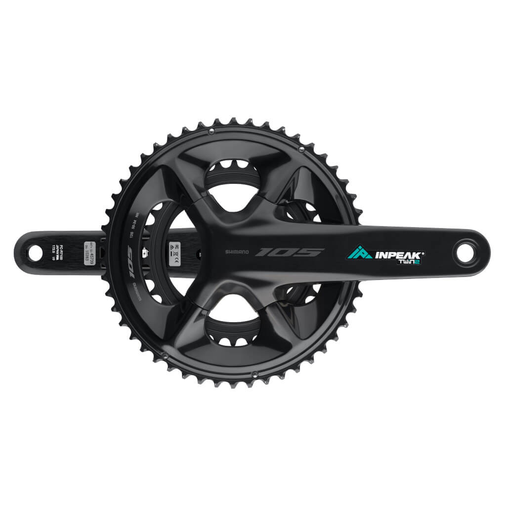 Kurbelgarnitur mit Leistungsmesser INPEAK POWERCRANK-E TWIN2 LR Shimano 105 R7100