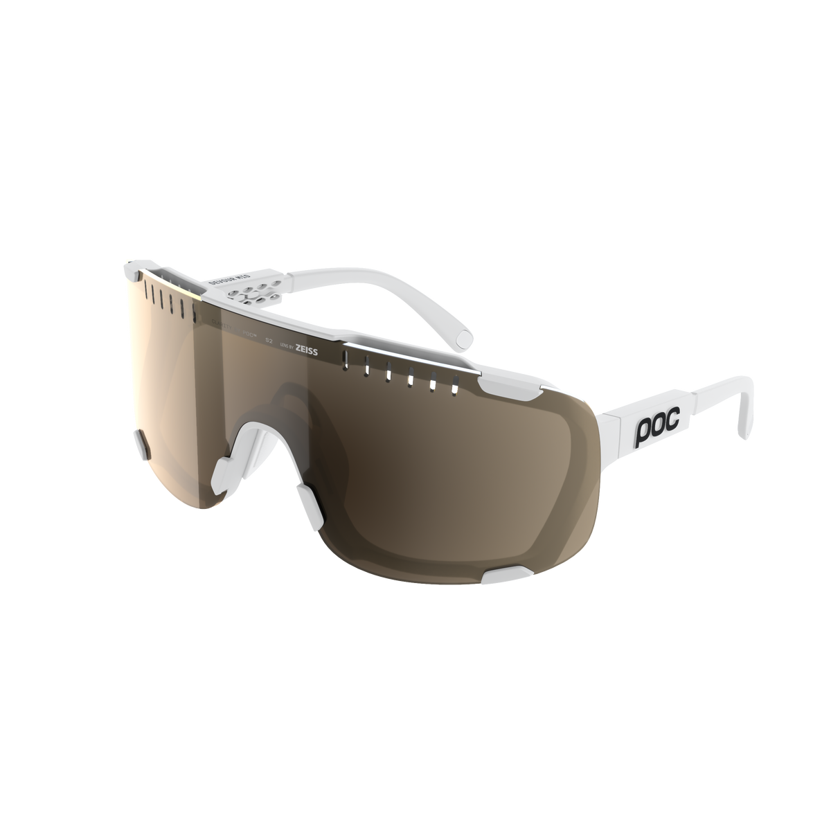 Brille POC DEVOUR MID Weiß Glas Clarity Trail Partly Sunny Silver