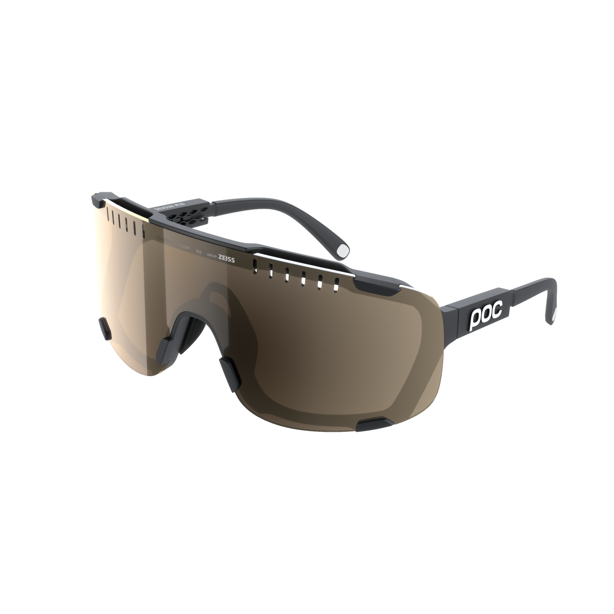 POC DEVOUR MID Brille Schwarz Clarity Trail Partly Sunny Silver Glas