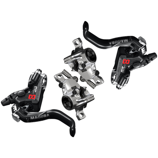 Bremsenpaar MAGURA MT8 PRO ohne Scheibe Schwarz/Silber