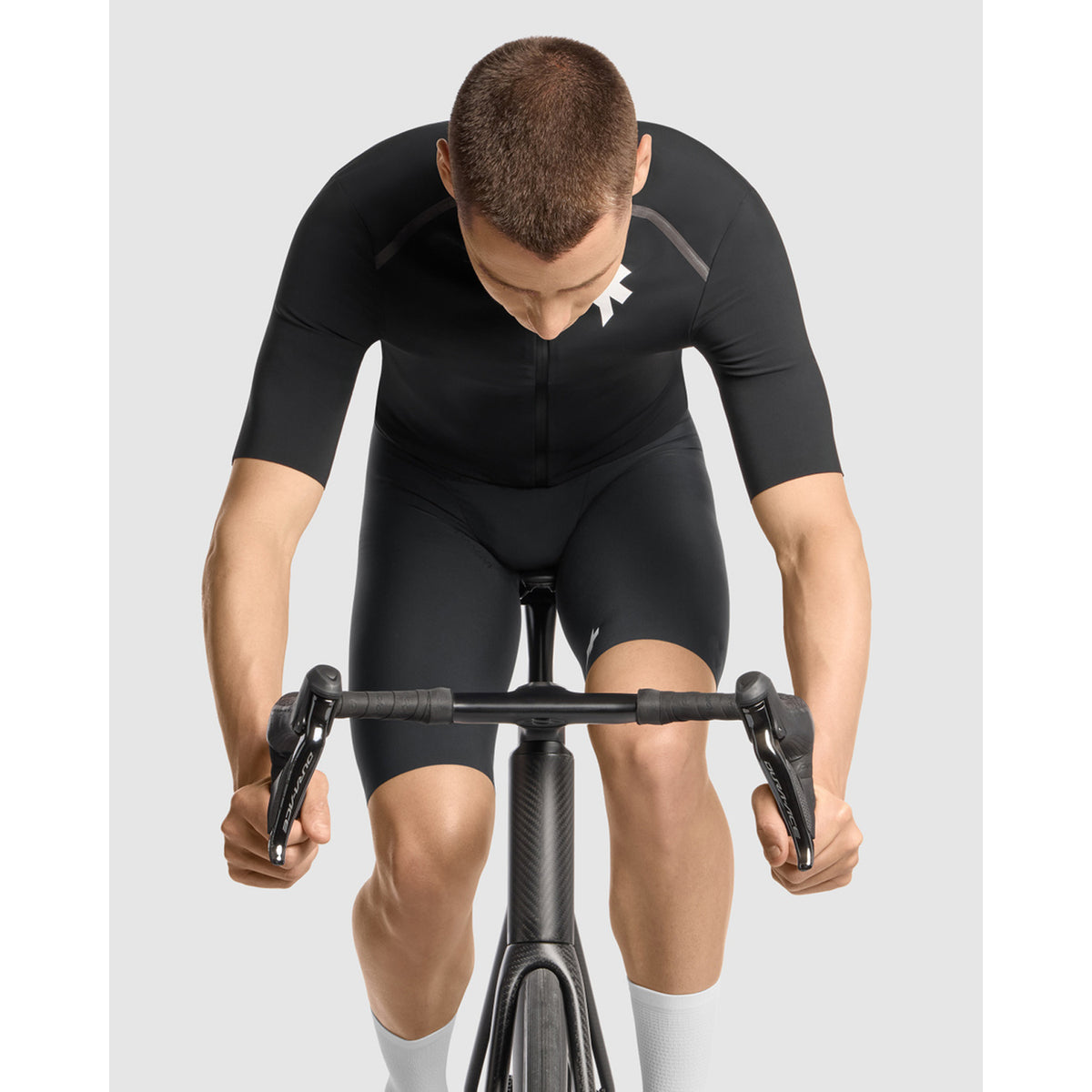 Trikot ASSOS EQUIPE R THERMO RAIN S11 Kurzarm Schwarz