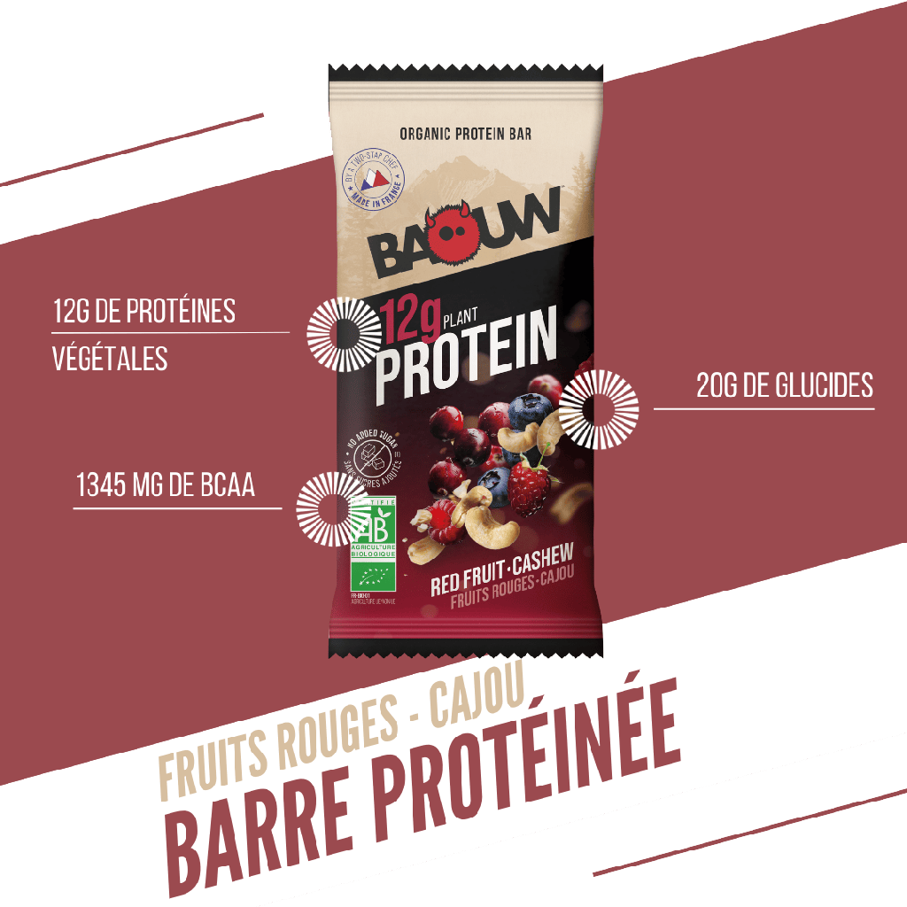 Proteinriegel BAOUW BIO EXTRA Rote Früchte/Cashew (50g)