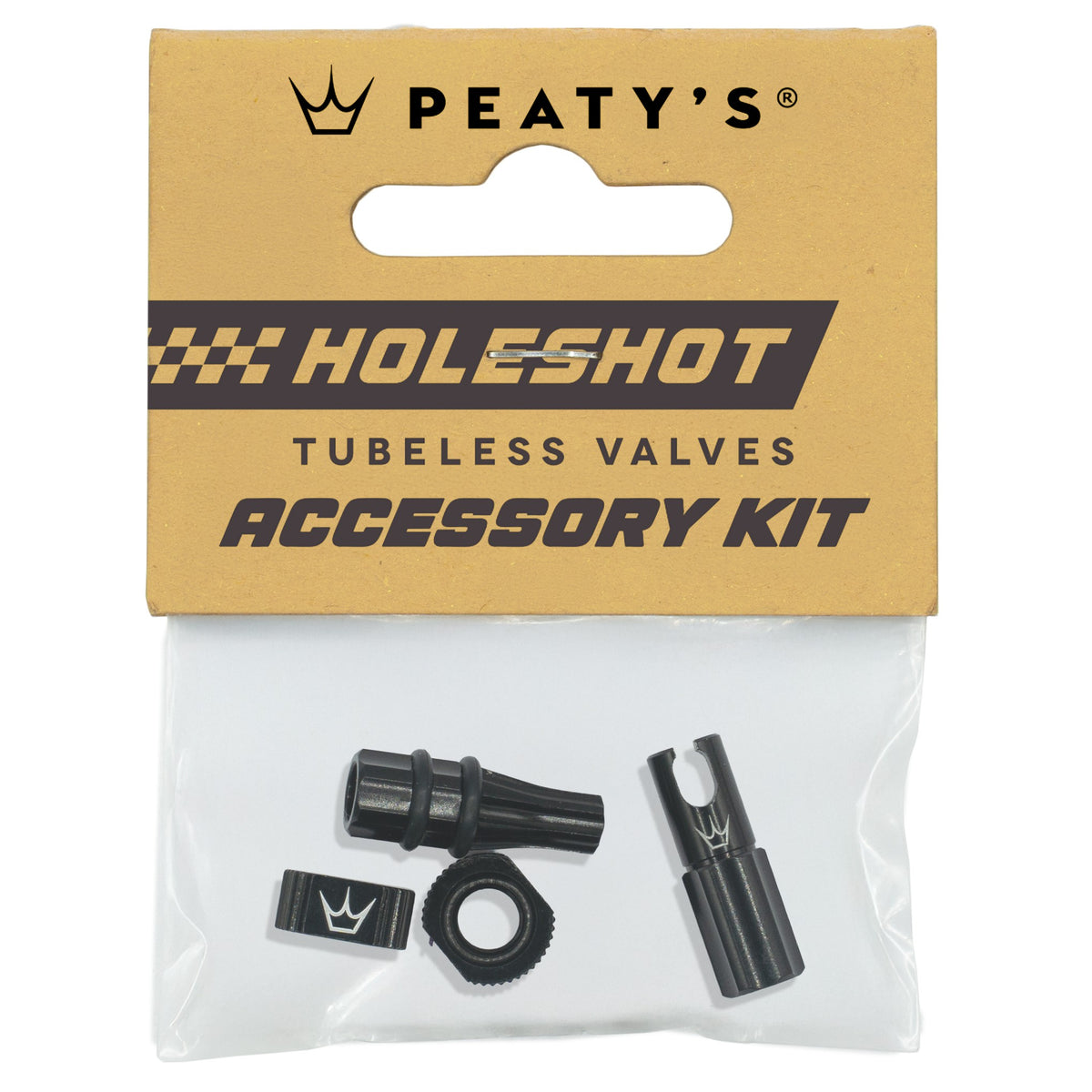 Ventilkappen- und Ventilmuttern-Kit PEATY'S HOLESHOT FAST FLOW Schwarz